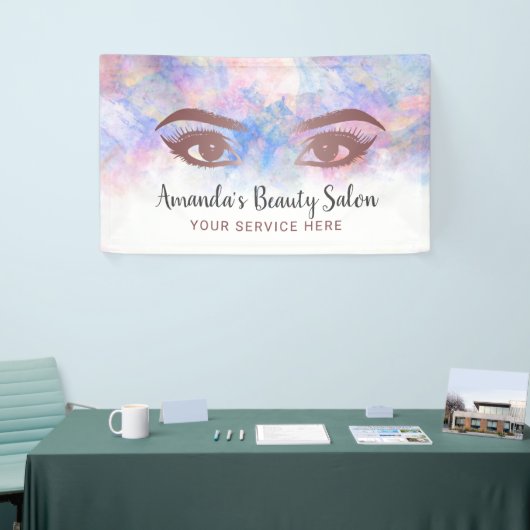 Lashes en Brows Salon Makeup Artiest Waterverf Spandoek (Beurs)
