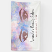 Lashes en Brows Salon Makeup Artiest Waterverf Spandoek (Verticaal)