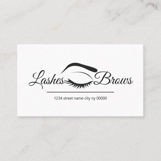 Lashes en Brows Salon Visitekaartje (Voorkant)