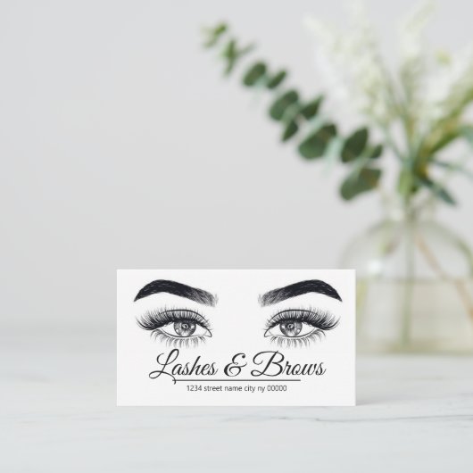 Lashes en Brows Salon Visitekaartje (Staand voorkant)