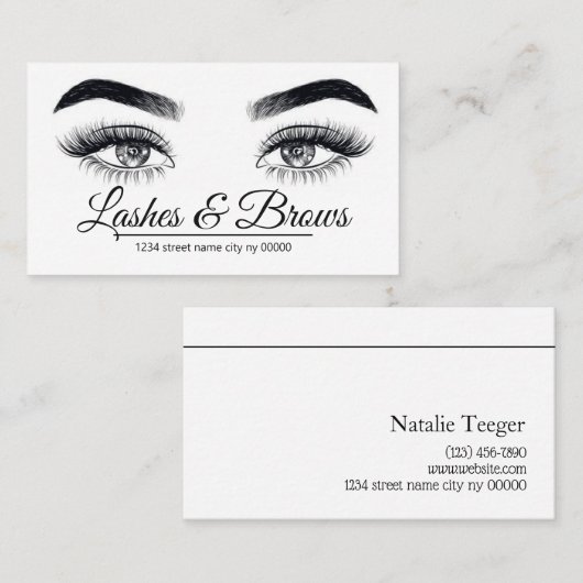 Lashes en Brows Salon Visitekaartje (Voorkant / Achterkant)