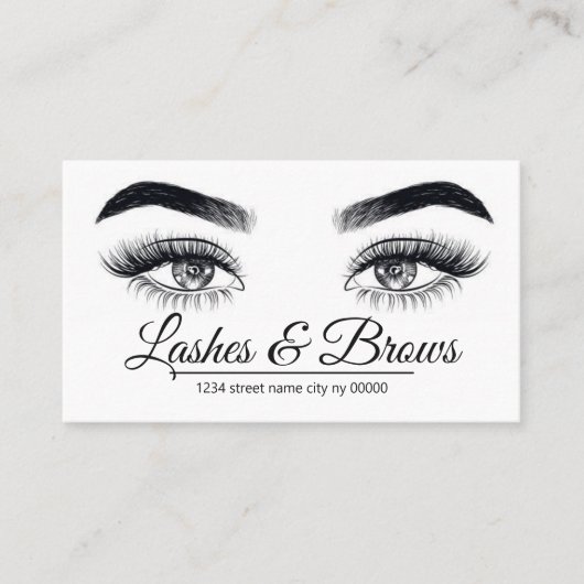 Lashes en Brows Salon Visitekaartje (Voorkant)