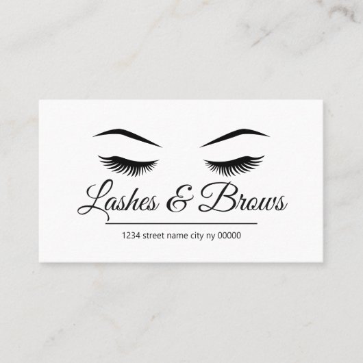 Lashes en Brows Salon Visitekaartje (Voorkant)