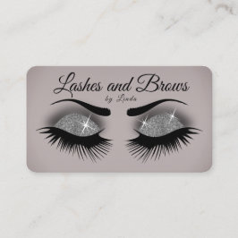 Lashes en Brows - Smokey Grey Silver Glitter Visitekaartje
