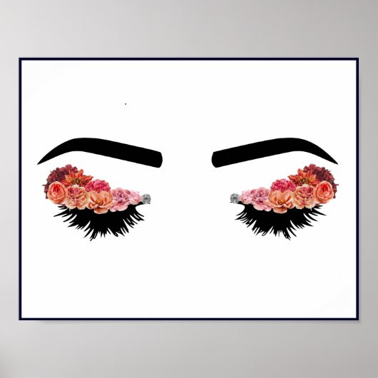 Lashes en Flowers Poster (Voorkant)