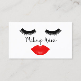 Lashes en Lipstick Makeup Artist Visitekaartje