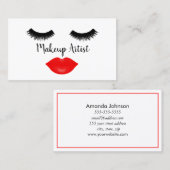 Lashes en Lipstick Makeup Artist Visitekaartje (Voorkant / Achterkant)