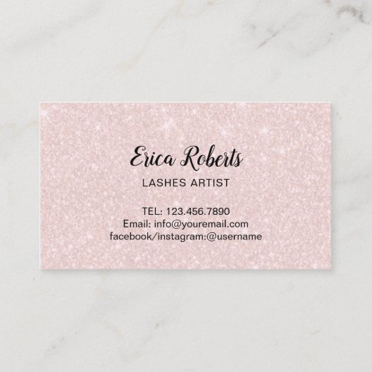 Lashes en roze lips maken artistieke Blush roze Visitekaartje (Achterkant)