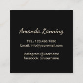 Lashes en sloten moderne zwart- en goudvormers vierkante visitekaartje (Achterkant)