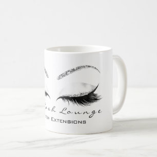 Lashes Exention Beauty Makeup Silver WhiteGlitter Koffiemok
