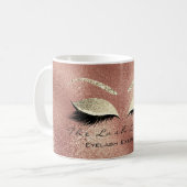 Lashes Exention Beauty Studio Roos Gold Glitter Koffiemok (Voorkant links)