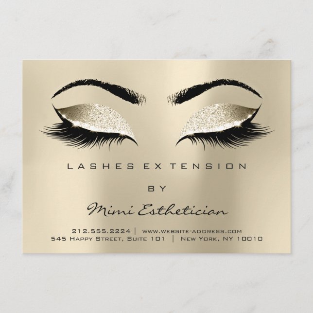 Lashes Extension Aftercare Instruction Champaigne (Voorkant)