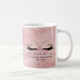 Lashes Extension Beauty Studio Roze Glitter Marble Koffiemok