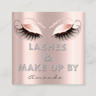 Lashes Extension by Diamond Script Roos Glitter Vierkante Visitekaartje