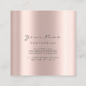 Lashes Extension by Diamond Script Roos Glitter Vierkante Visitekaartje (Achterkant)