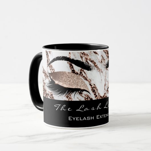 Lashes Extension Eye Makeup Copper White Marble Mok (Voorkant links)