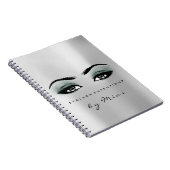 Lashes Extension Eyes Make-up Artiest Grijs Blauwg Notitieboek (Rechterzijde)