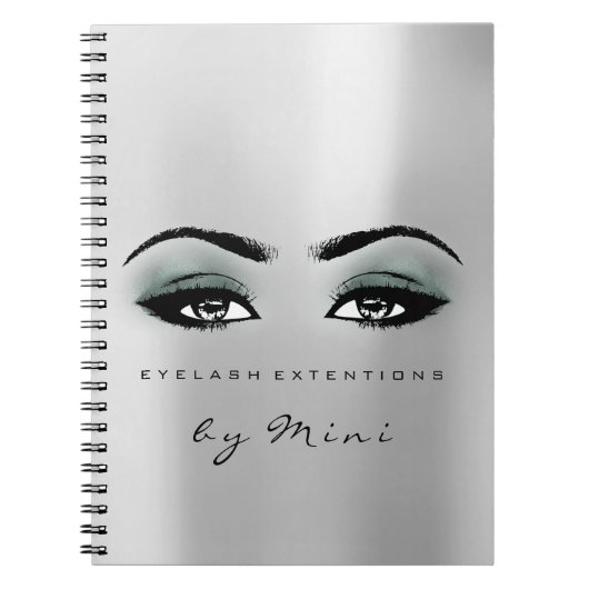 Lashes Extension Eyes Make-up Artiest Grijs Blauwg Notitieboek (Voorkant)