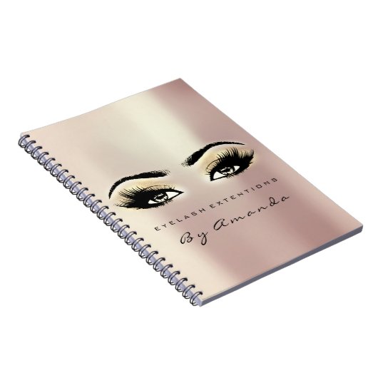 Lashes Extension Eyes Makeup Artist Champaigne Notitieboek (Rechterzijde)