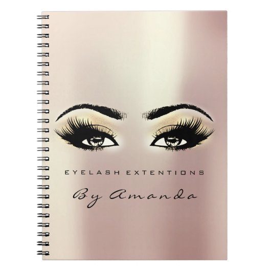 Lashes Extension Eyes Makeup Artist Champaigne Notitieboek (Voorkant)