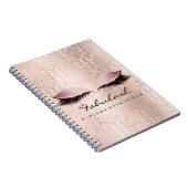 Lashes Extension Eyes Makeup Artist Damask roze Notitieboek (Rechterzijde)