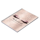 Lashes Extension Eyes Makeup Artist Damask roze Notitieboek (Linkerzijde)
