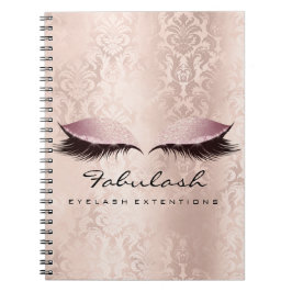Lashes Extension Eyes Makeup Artist Damask roze Notitieboek
