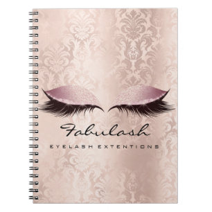 Lashes Extension Eyes Makeup Artist Damask roze Notitieboek