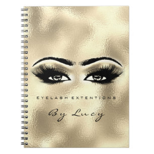 Lashes Extension Eyes Makeup Artist Glitter Gold Notitieboek