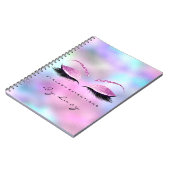 Lashes Extension Eyes Makeup Artist Glitter Pink Notitieboek (Linkerzijde)