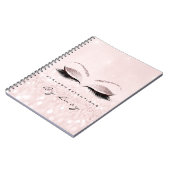 Lashes Extension Eyes Makeup Artist Glitter Pink Notitieboek (Linkerzijde)