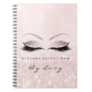 Lashes Extension Eyes Makeup Artist Glitter Pink Notitieboek