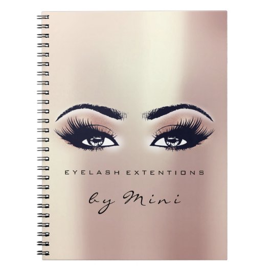 Lashes Extension Eyes Makeup Artist Pink Peach Notitieboek (Voorkant)