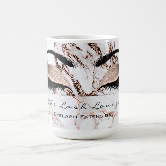 Lashes Extension Eyes Makeup Copper White Marble Koffiemok (Center)