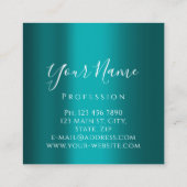 Lashes Extension Make-up Artiest Blauwgroen Roos Vierkante Visitekaartje (Achterkant)