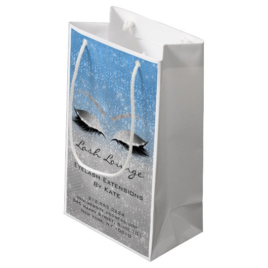 Lashes Extension Makeup Artist Beautique Blue Grey Klein Cadeauzakje (Achterkant Gekanteld)