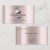 Lashes Extension Makeup Artist Blue Floral Rozen Afsprakenkaartje (Voorkant / Achterkant)