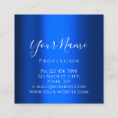 Lashes Extension Makeup Artist Blue Navy Silver Vierkante Visitekaartje (Achterkant)