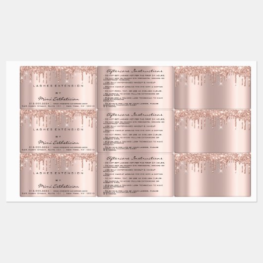 Lashes Extension Makeup Artist Drijft ogen Silvern Labels (Vel)