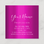 Lashes Extension Makeup Artist Pink Silver Vip Vierkante Visitekaartje (Achterkant)