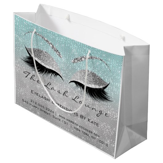 Lashes Extension Makeup Artist Studio Aqua Water Groot Cadeauzakje (Achterkant Gekanteld)