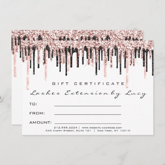 Lashes Extension Makeup Certificate Cadeau (Voorkant / Achterkant)