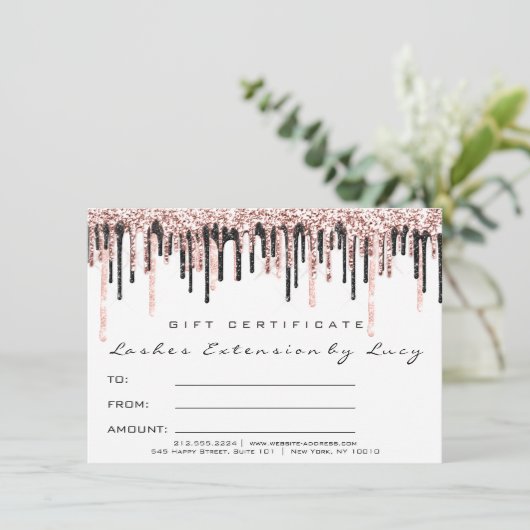 Lashes Extension Makeup Certificate Cadeau (Staand voorkant)