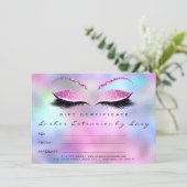 Lashes Extension Makeup Certificate Gift Blue Pink (Staand voorkant)