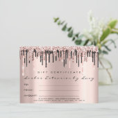 Lashes Extension Makeup Certificate Gift Glitter (Staand voorkant)