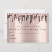 Lashes Extension Makeup Certificate Gift Glitter (Voorkant)