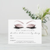 Lashes Extension Makeup Certificate Gift Glitter (Staand voorkant)
