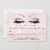 Lashes Extension Makeup Certificate Gift Glitter (Voorkant)
