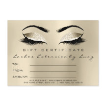 Lashes Extension Makeup Certificate Gift Ivory