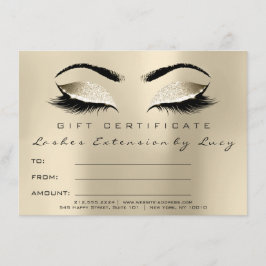 Lashes Extension Makeup Certificate Gift Ivory